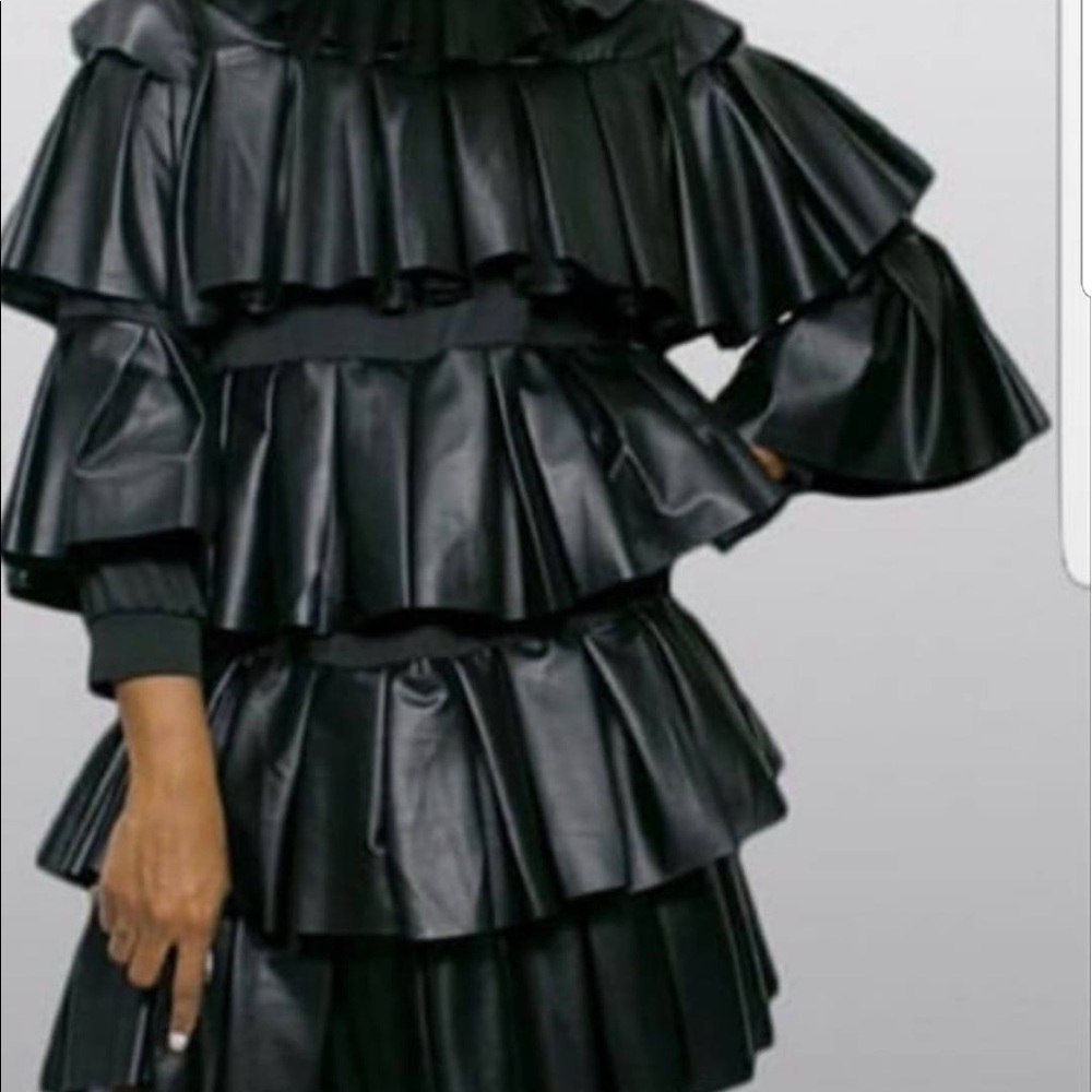 Layered leather jacket NWT